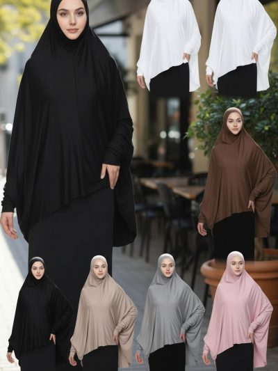 Women's Viscous 5XL Hijab Khimar With Sleeves Türkiye, Best Quality,Hajj,Umrah