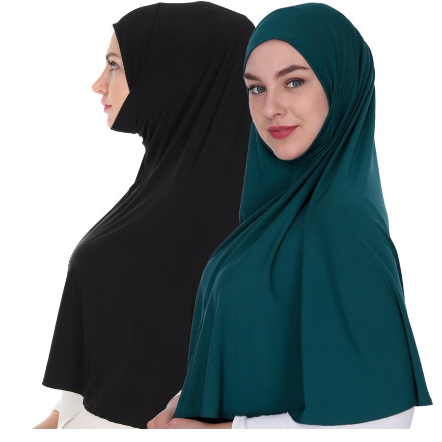 Women's Girls Turkish Tie Back Hijab/Niqab Shoulder Length Lycra Fabric Stretchy - Image 10
