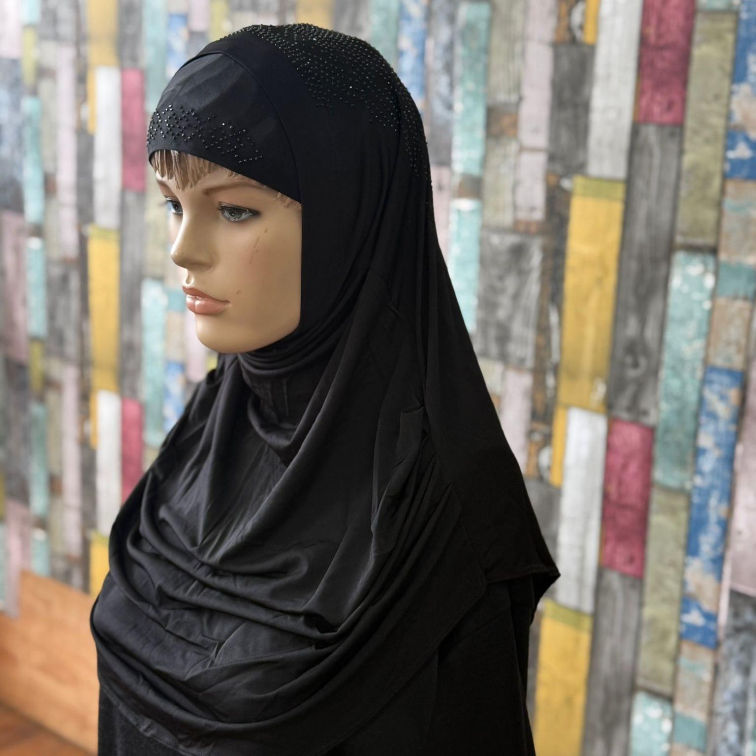 Women's Muslim 2 Pices Hijab With Beats Stylish and Versatile Strachey Fabric - Image 10