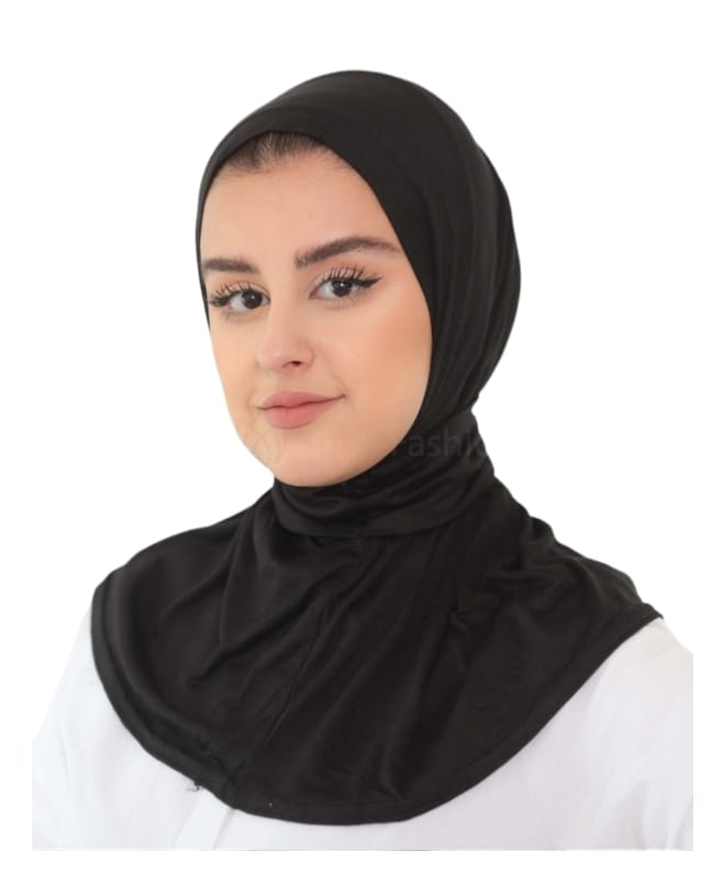 Women's Instant Hijab With Button Easy Wear work Gym Running Lycra Fabric - Image 5