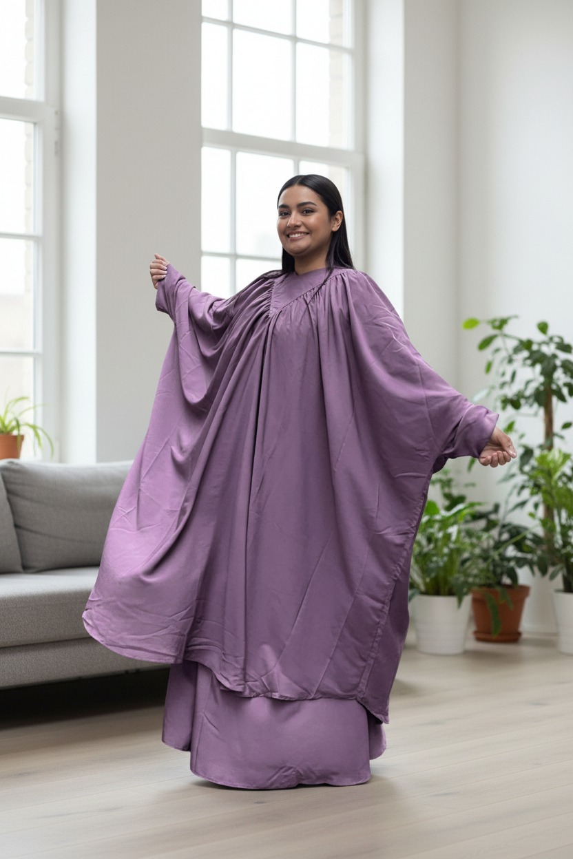 Juwayriya Jilbab Abaya Butterfly Abaya- Two Piece Set Jilbab With Skirt - Image 5