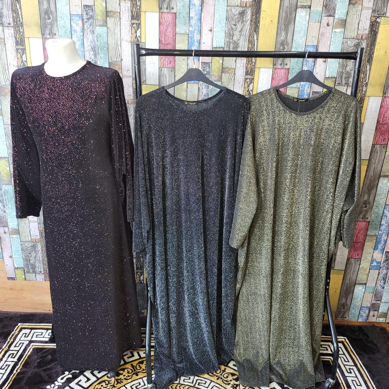 New Womens Girls Stylish Fancy Summer Kaftan One Size Fit UK 10-24 Inside Belt Shiny Sparkly Marron Gold Silver Casual Dress,54" Long.