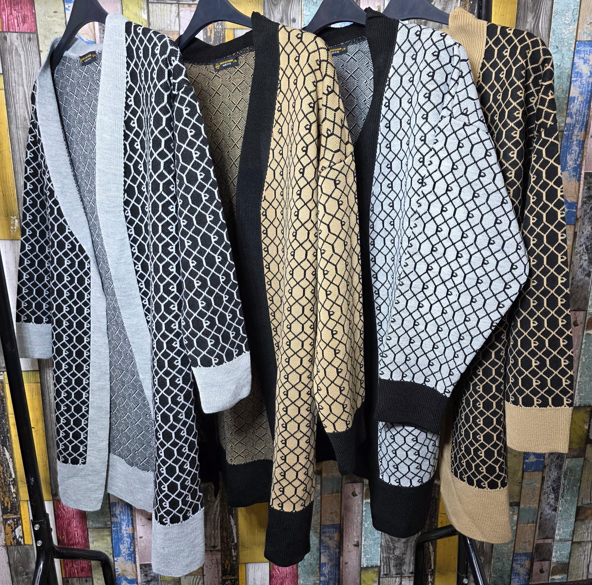 Womens RI Jacquard Pattern Stylish Cardigan Open Front Knitwear - Image 6