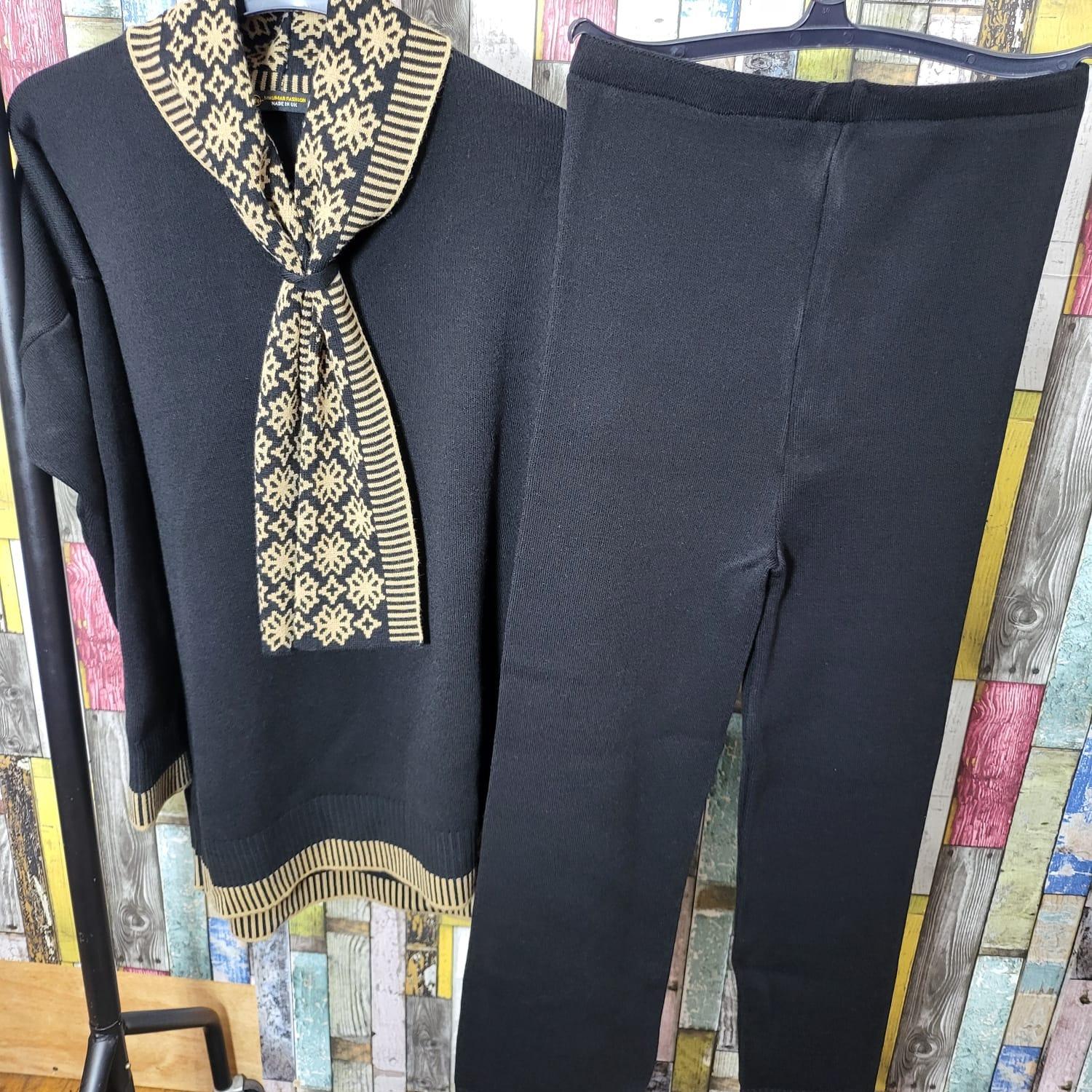 Stylish Soft Winter Co-Ord With Scarfs,Plus Sizes, Acylic,Knitted,2025, Womenswear Elegant Chic Love Outerwear - Image 8