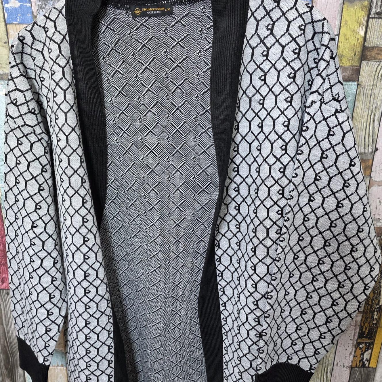 Womens RI Jacquard Pattern Stylish Cardigan Open Front Knitwear - Image 13