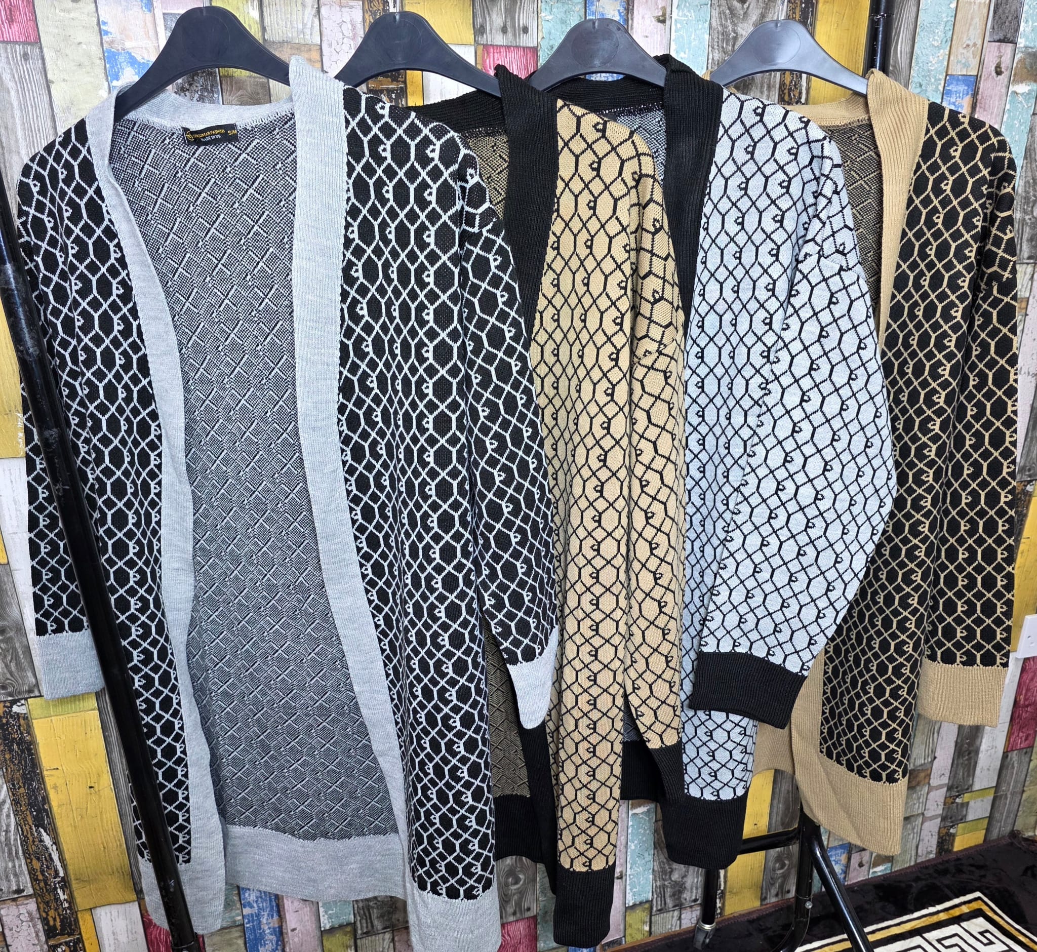 Womens RI Jacquard Pattern Stylish Cardigan Open Front Knitwear - Image 5