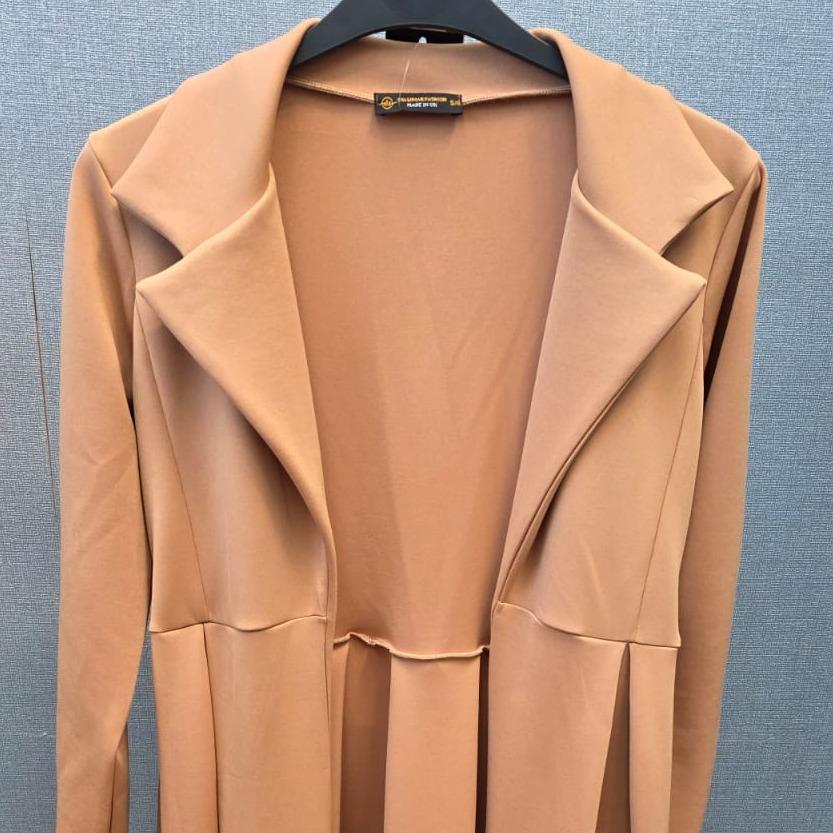 New Womens Noir Drape Maxi Full-Length, Belted Wrap Coat Pocket Cardigan Jackets - Image 13