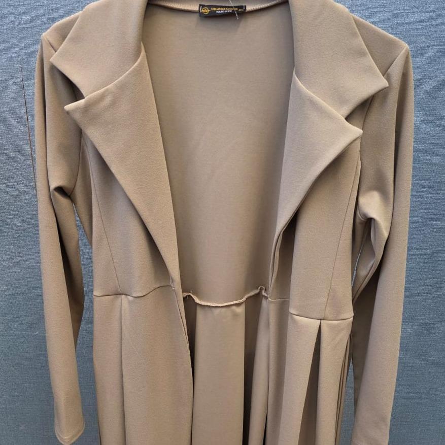 New Womens Noir Drape Maxi Full-Length, Belted Wrap Coat Pocket Cardigan Jackets - Image 15