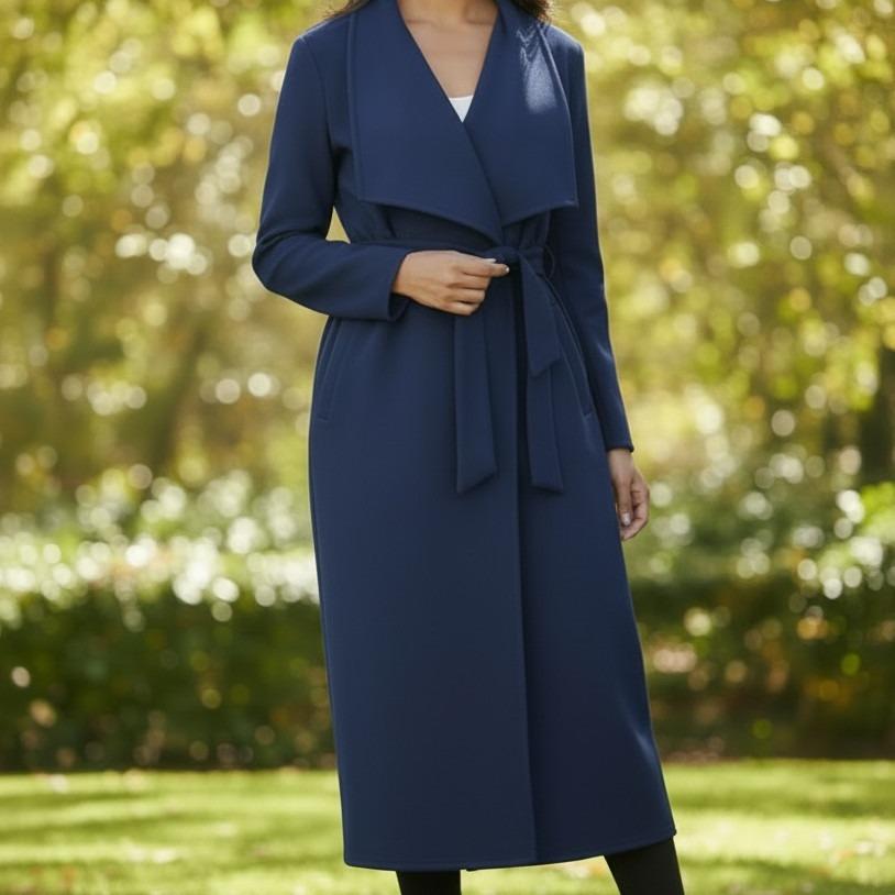 Womens Latest Summer Waterfall Style Breeze Coat,Midi Length,Pockets,Lightweight, 3 Sizes,Belt,Stylish Jacket Tops Trench Outerwear - Image 19