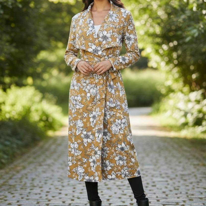 Womens Latest Summer Waterfall Style Breeze Coat,Midi Length,Pockets,Lightweight, 3 Sizes,Belt,Stylish Jacket Tops Trench Outerwear - Image 13