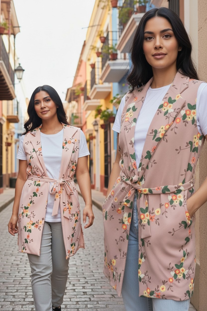 The Meadow Duster Sleeveless Floral Belted Trench Coat For womens