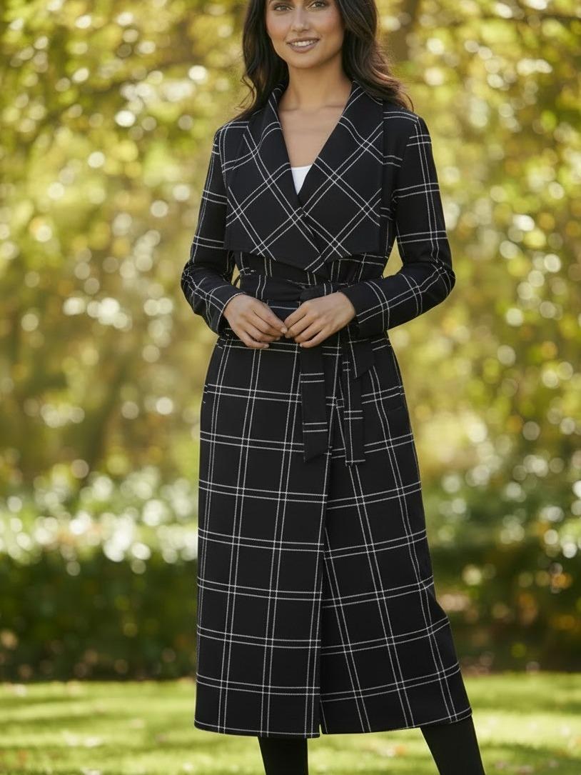 Womens Latest Summer Waterfall Style Breeze Coat,Midi Length,Pockets,Lightweight, 3 Sizes,Belt,Stylish Jacket Tops Trench Outerwear - Image 6