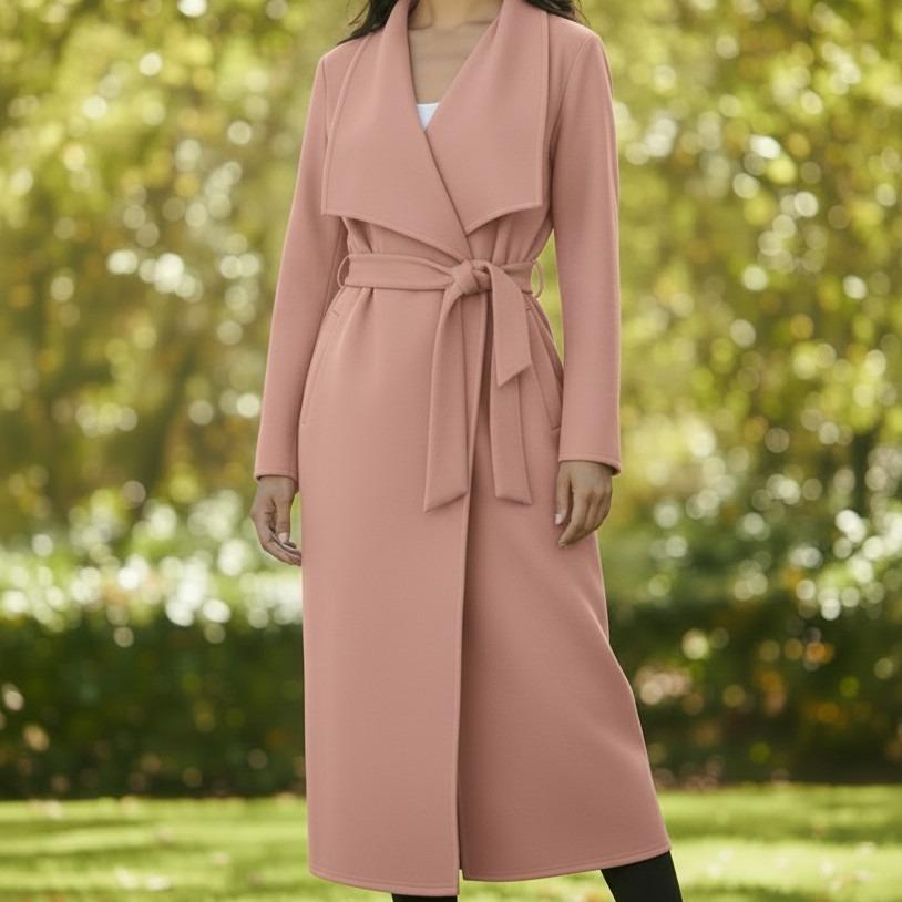 Womens Latest Summer Waterfall Style Breeze Coat,Midi Length,Pockets,Lightweight, 3 Sizes,Belt,Stylish Jacket Tops Trench Outerwear - Image 18